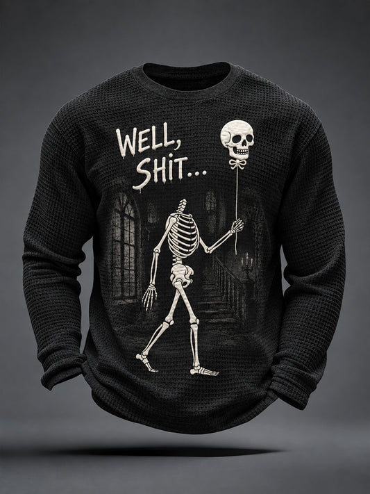 Men's Funny Skeleton Waffle Top