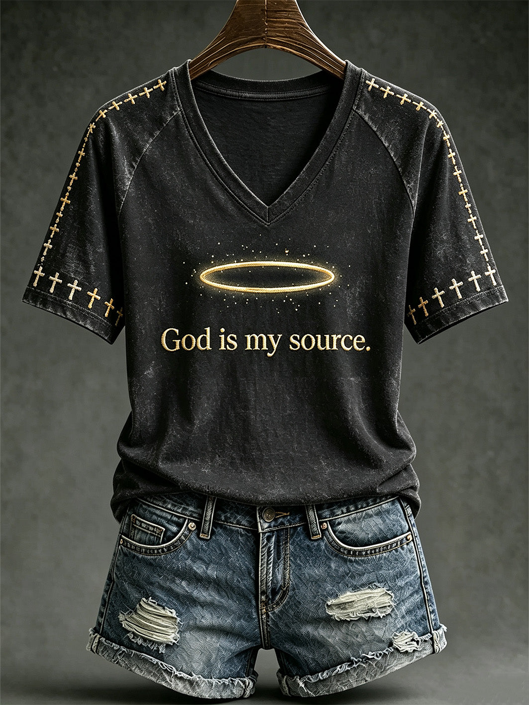 Women's faith theme pattern printed casual short-sleeve T-shirt