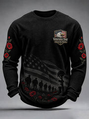 Men's Veterans Day Theme Waffle Long Sleeve T-Shirt