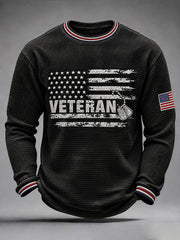 Men's Veterans Day Theme Waffle Long Sleeve T-Shirt