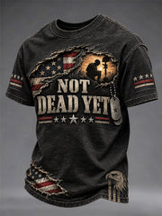 Men's Vintage-Style Veteran Graphic Short Sleeve T-shirt