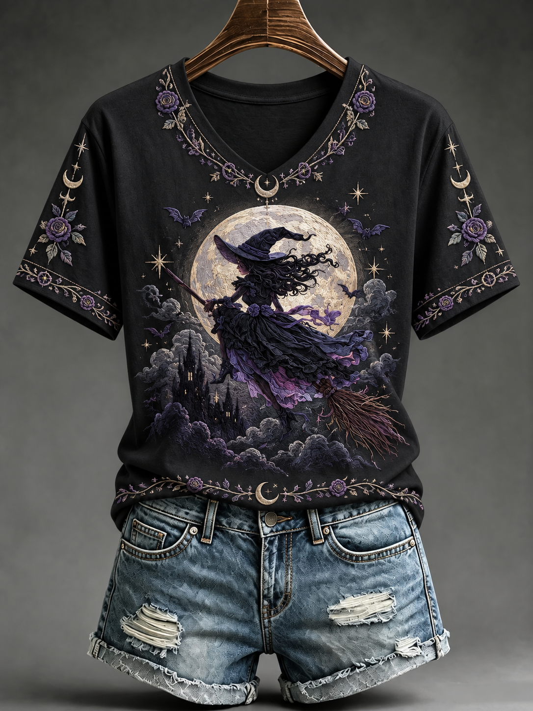 Women's Halloween Witch Short-sleeved T-shirt