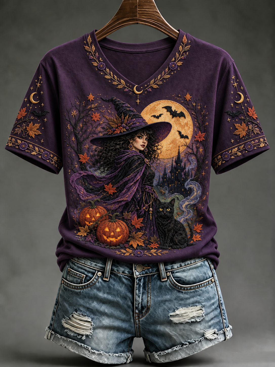 Women's Halloween Witch Short-sleeved T-shirt