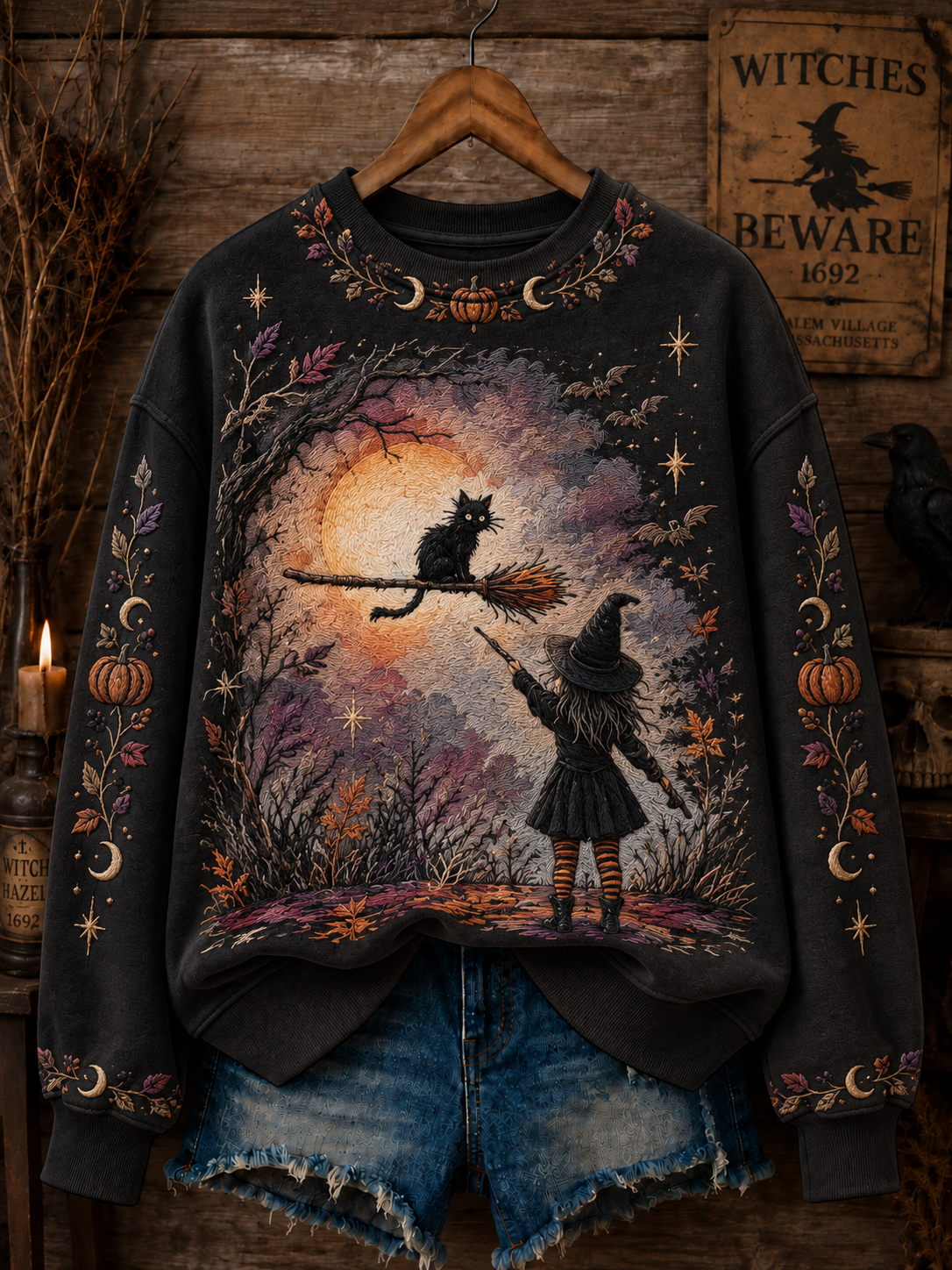 Women's Halloween Witch Regular Sweatshirt