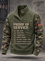 Men's Veterans Day US Flag Camouflage Print Casual Buttons Pullover
