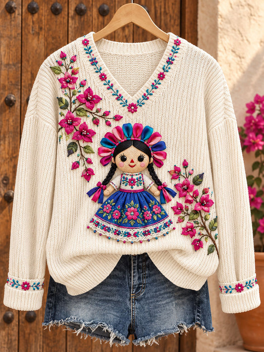 Women's Mexico Floral Art Printed Tops