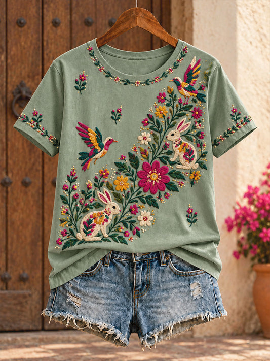 Women's Mexico Floral Art Printed T-shirt