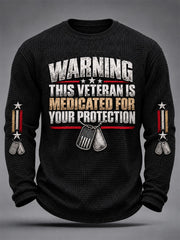 Men's U.S. Veterans Day Print Waffle Long Sleeve T-Shirt