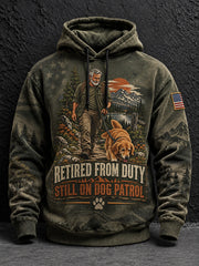Men's Retired From Duty Still on Dog Patrol Veteran Dog Hoodie