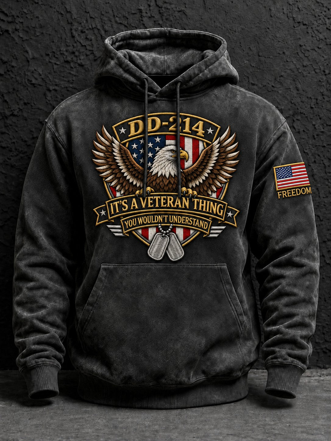 Men's Veterans Day Printed Hoodie