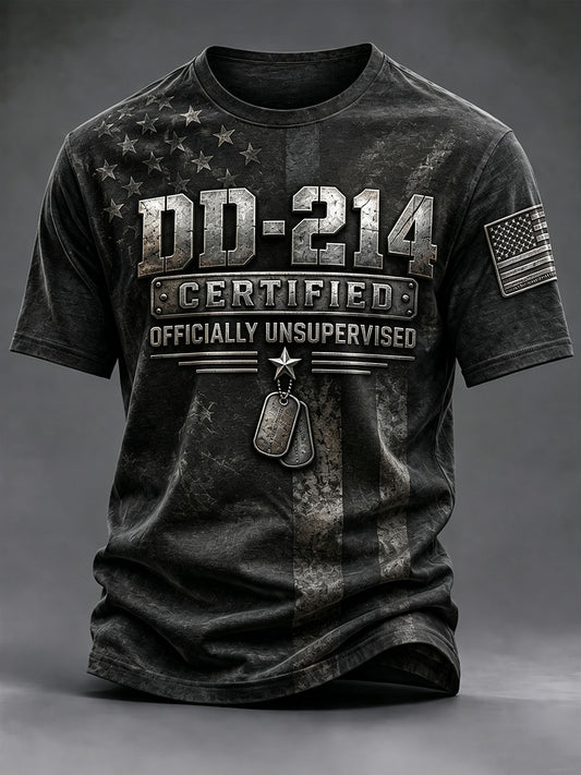 Men's DD-214 US Veterans Print T-Shirt