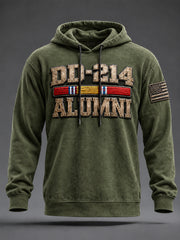Men's DD-214 Alumni US Flag Print Veterans Day Casual Hoodie