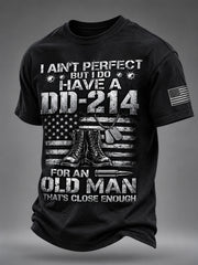 Men's DD-214 It's A Veteran Thing You Wouldn't Understand US Flag Print Veterans Day Casual Tee