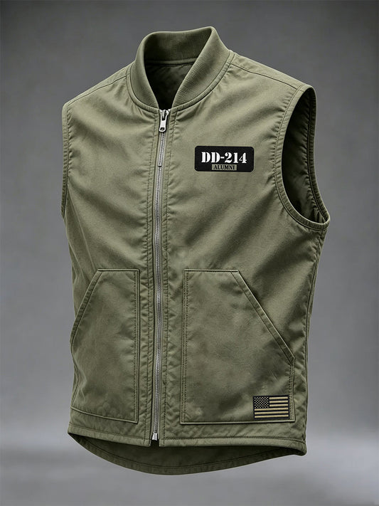 Men's Casual Veterans Day Print Vest