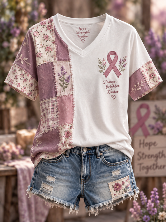 Women's Breast Cancer Pink Art Print short-sleeved T-shirt