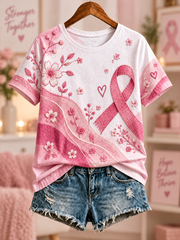 Women's Breast Cancer Pink Art Print short-sleeved T-shirt