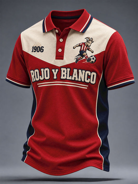 Men's Mexico Football Lover Goat Art Printed Casual Tops