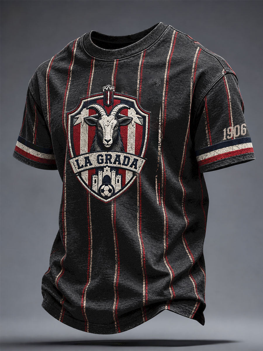 Men's Mexico Football Lover Goat Art Printed T-shirt