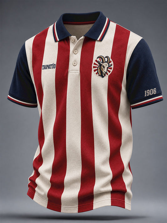 Men's Mexico Football Lover Goat Art Printed Casual Tops