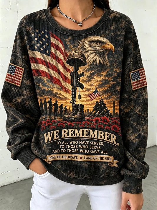 Women's American Veteran Printed Casual Sweatshirt