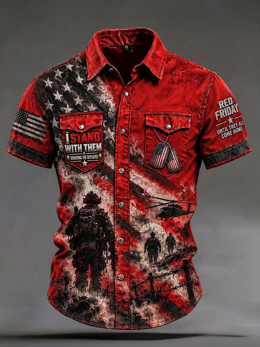 Men's Red Friday Printed Casual Shirt