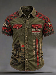 Men's Red Friday Printed Casual Shirt