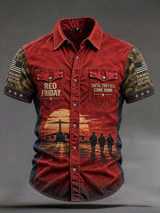 Men's Red Friday Printed Casual Shirt