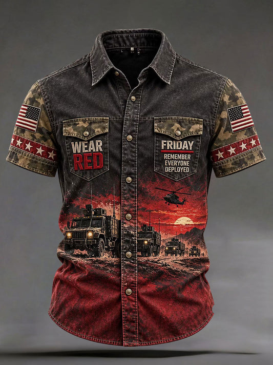 Men's Red Friday Printed Casual Shirt