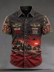 Men's Red Friday Printed Casual Shirt