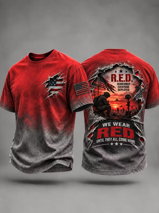 Men's Red Friday Printed Casual T-Shirt