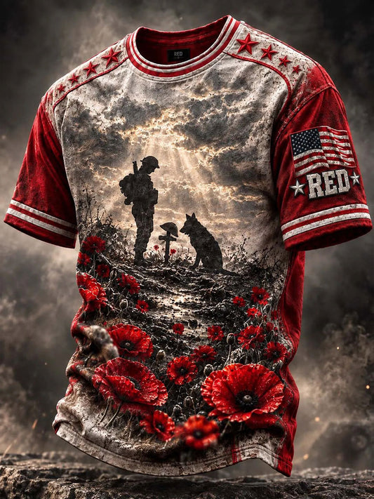 Men's Red Friday Printed Casual T-Shirt
