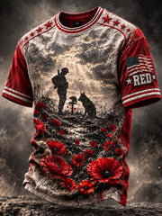 Men's Red Friday Printed Casual T-Shirt