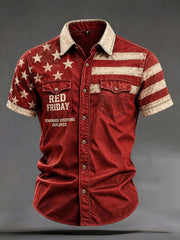 Men's Red Friday Printed Casual Shirt