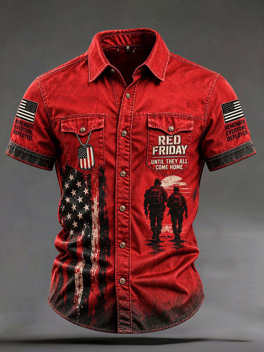 Men's Red Friday Printed Casual Shirt