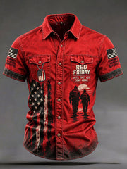 Men's Red Friday Printed Casual Shirt