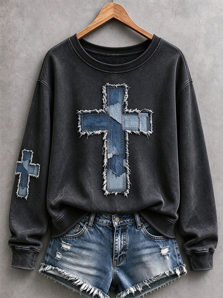 Women's Christian Art Cross Sweatshirt