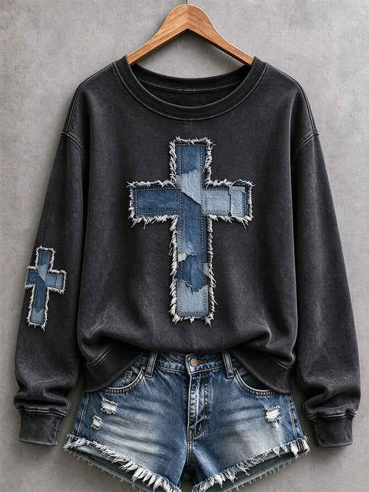 Women's Christian Art Cross Sweatshirt