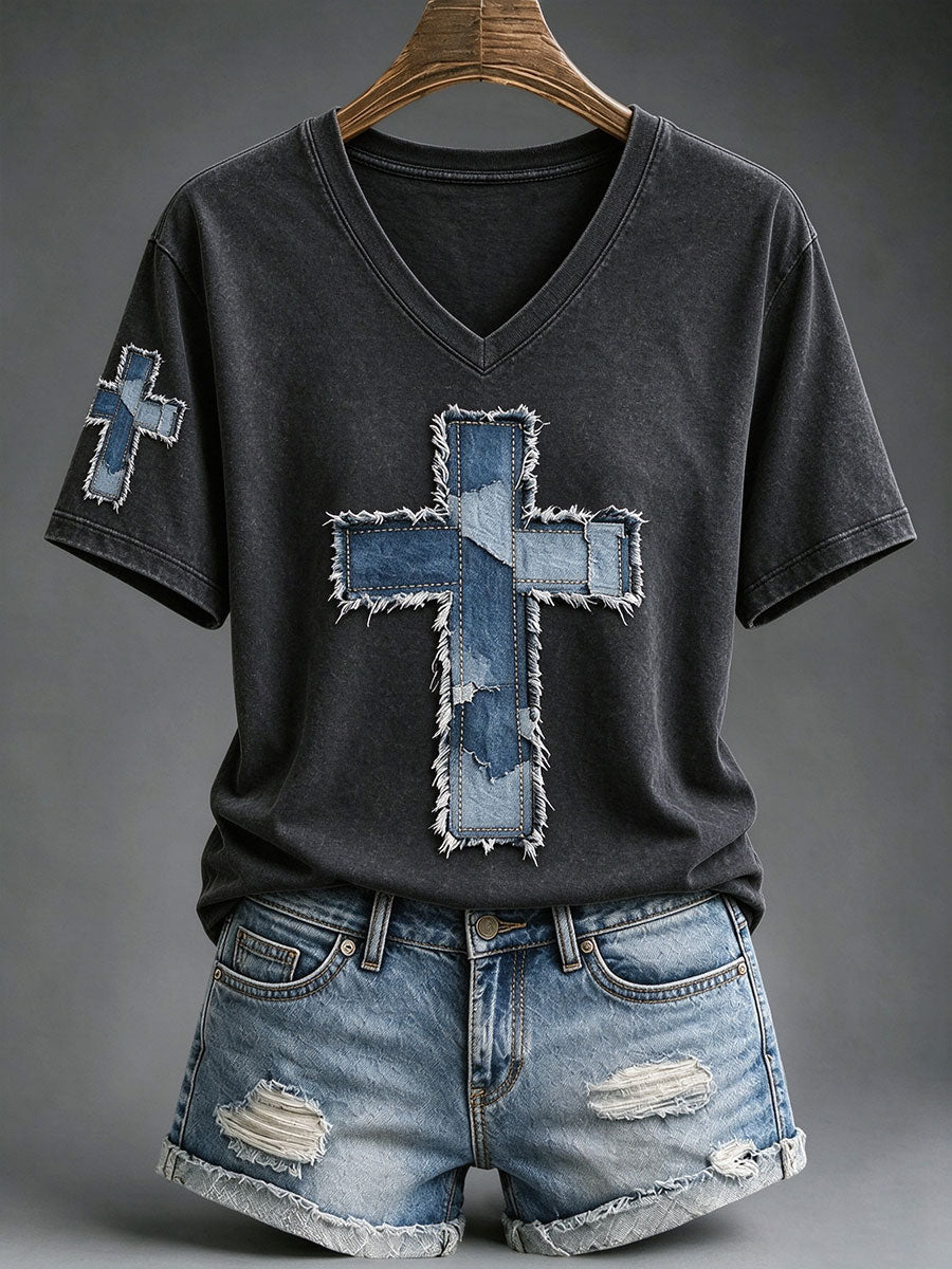 Women's Christian Art Cross T-Shirt