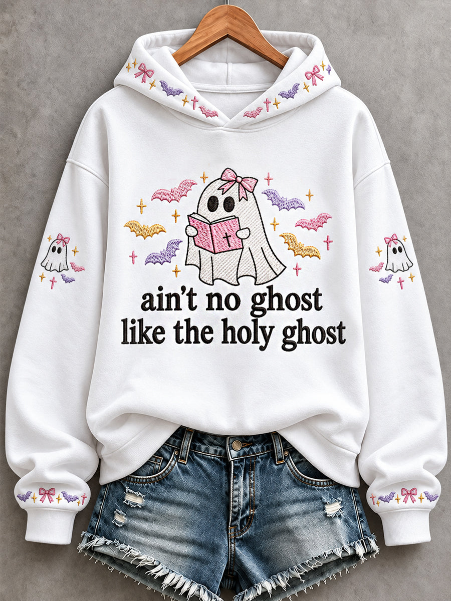 Women's Ain't No Ghost Like The Holy Ghost Christian Halloween Print Casual Hoodie