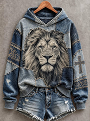 Women's Lion Faith Printed Hoodie