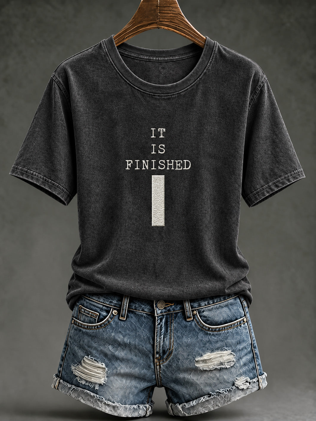 Women's IT IS FINISHED Pattern Causal Short-sleeved T-shirt