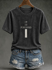 Women's IT IS FINISHED Pattern Causal Short-sleeved T-shirt