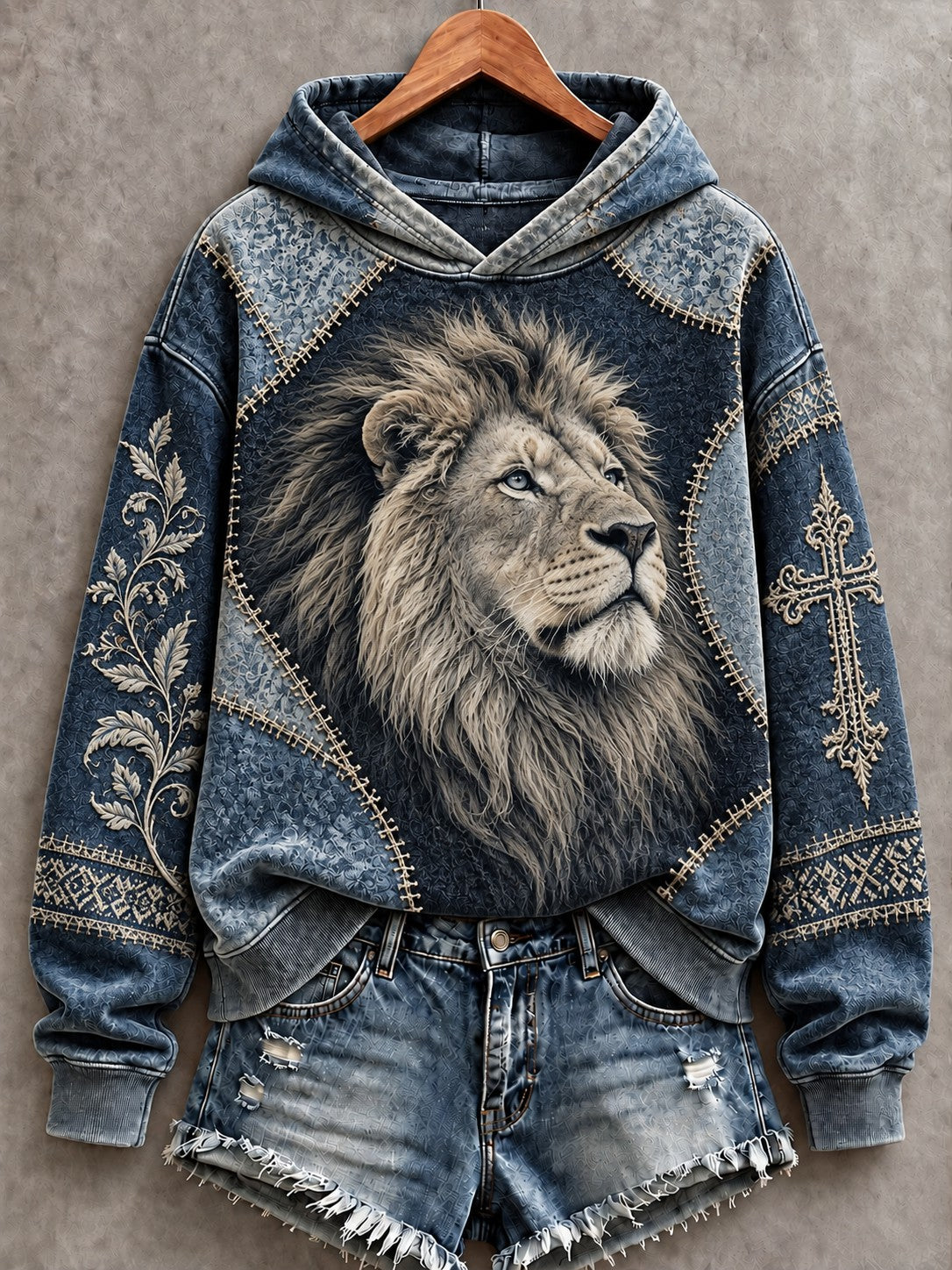 Women's Lion Faith Printed Hoodie