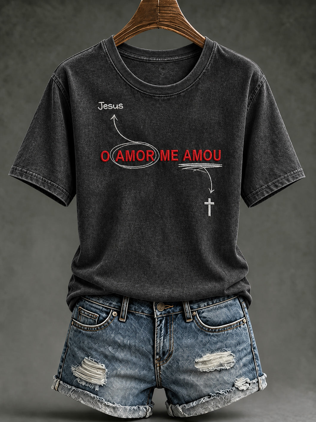 Women's faith-themed pattern short-sleeved T-shirt