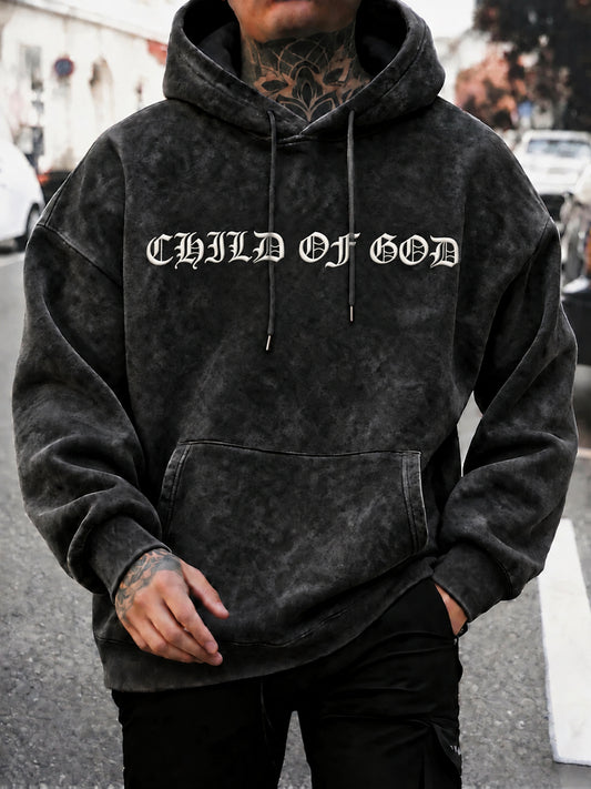 Men's Faith Oversized Drop-Shoulder Hoodie with Pockets