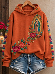 Women's Our Lady of Guadalupe Day Faith Lover Art Printed Hoodie