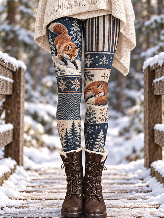 Women's Winter Animals Art Printed Leggings
