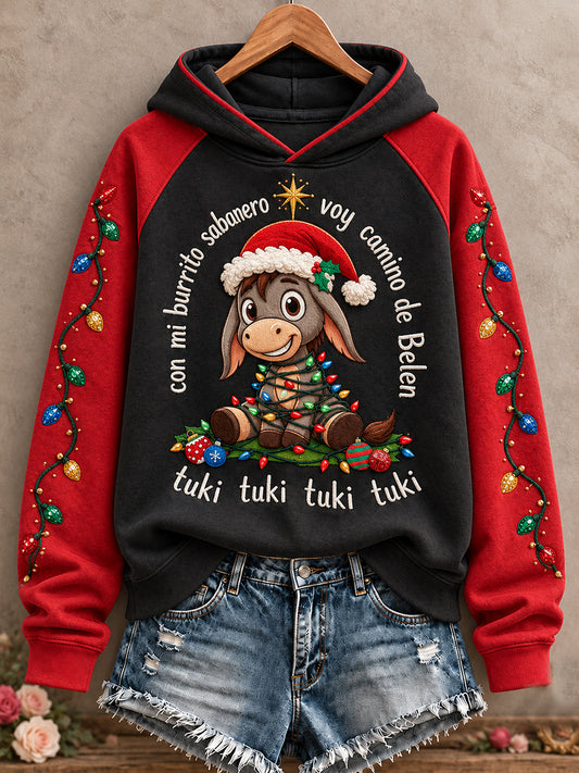 Women's Mexico Christmas Art Printed Hoodie