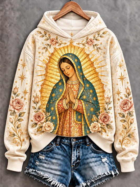 Women's Feast of Our Lady of Guadalupe art Printed Regular Sweatshirt