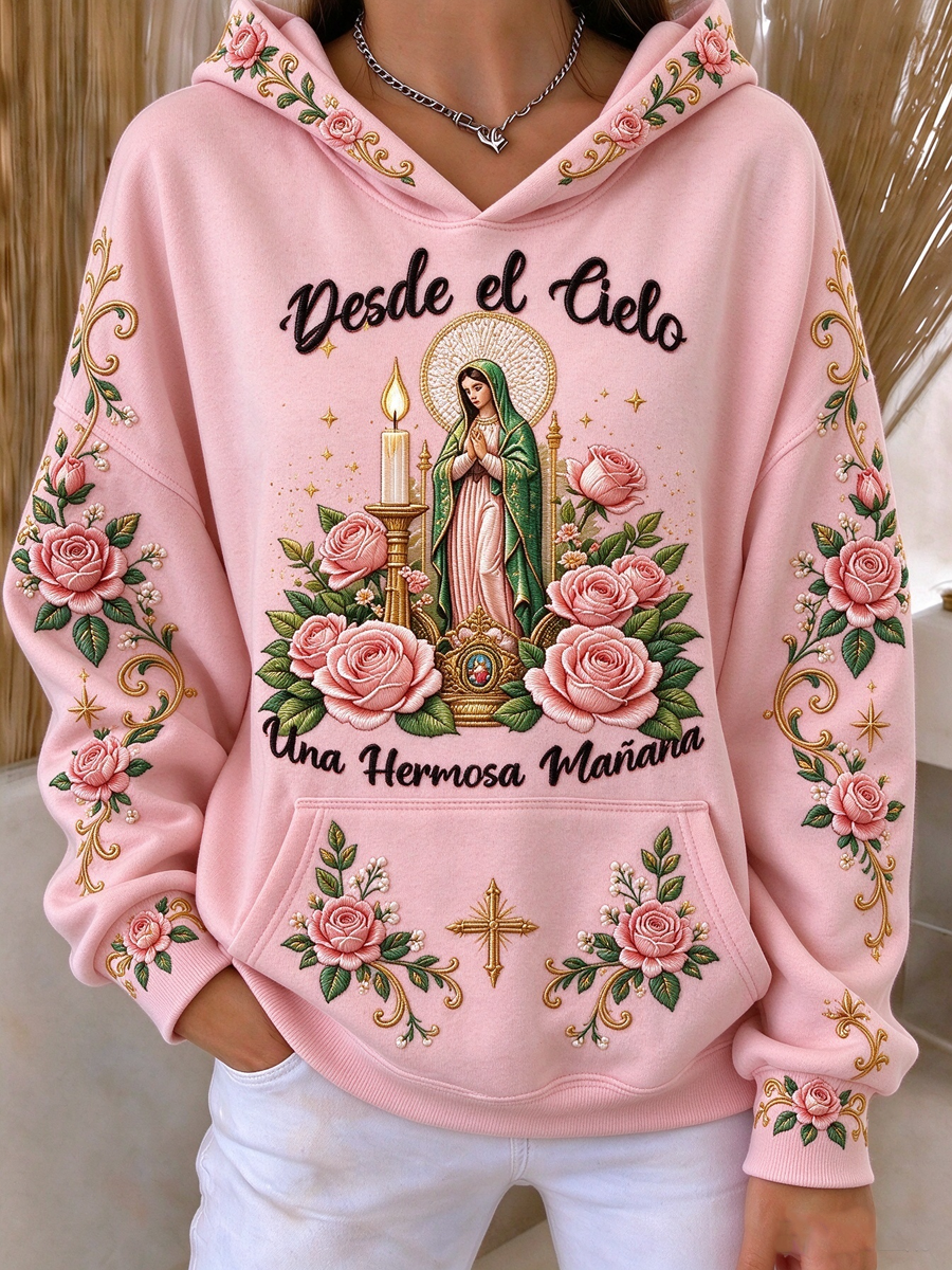 Women's Feast of Our Lady of Guadalupe art Printed Hoodies